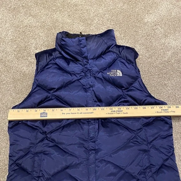 The‎ North Face 550 Down Quilted Puffer Vest Woman’s Size M Blue Satin - Picture 5 of 8